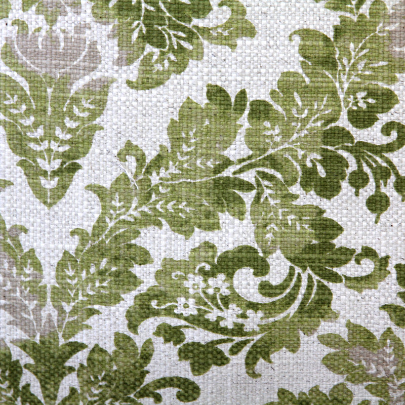Calliope Green Damask Pattern Throw Pillow 20x20, Green