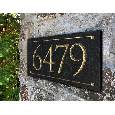 Plaque d'adresse rectangulaire 1 ligne gravée Trajan