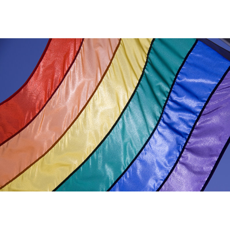 Rainbow Flag Closeup - Wrapped Canvas Print, 30cm H x 46cm W x 3.8cm D