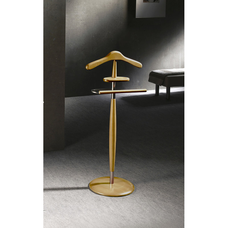 Solid Wood Freestanding Valet Stand, Oak