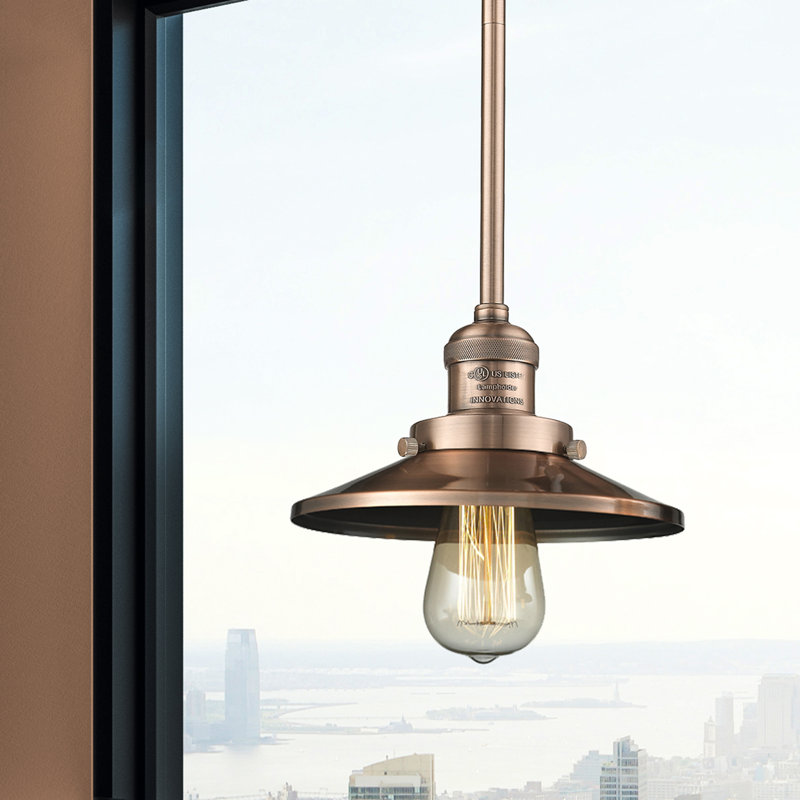 Luminaire suspendu conique à 1 lumière Gault, Cuivre antique