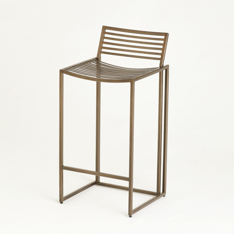 Stool with Metal Frame, Forest Black