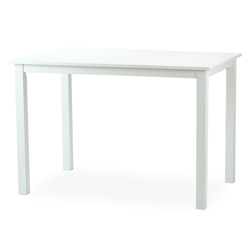 Solid Wood Base Dining Table, White