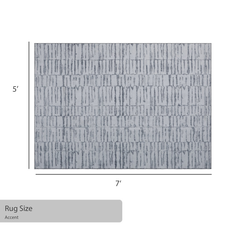 Jean Pierre New York Enderlin Stripe Machine Washable Dream Mink Printed Chenille Rugs, Rectangle 5' x 7'