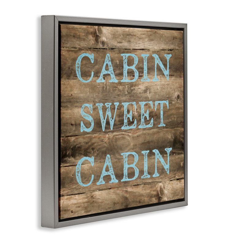 Art mural sur toile flottant Sweet Cabin, H 18 po x l 18 po, Cadre flottant gris lustré