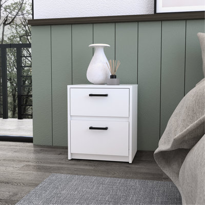 Table de chevet blanche 2 pour la décoration de chambre à coucher - Créez une ambiance relaxante avec 2 tiroirs élégants et pratiques