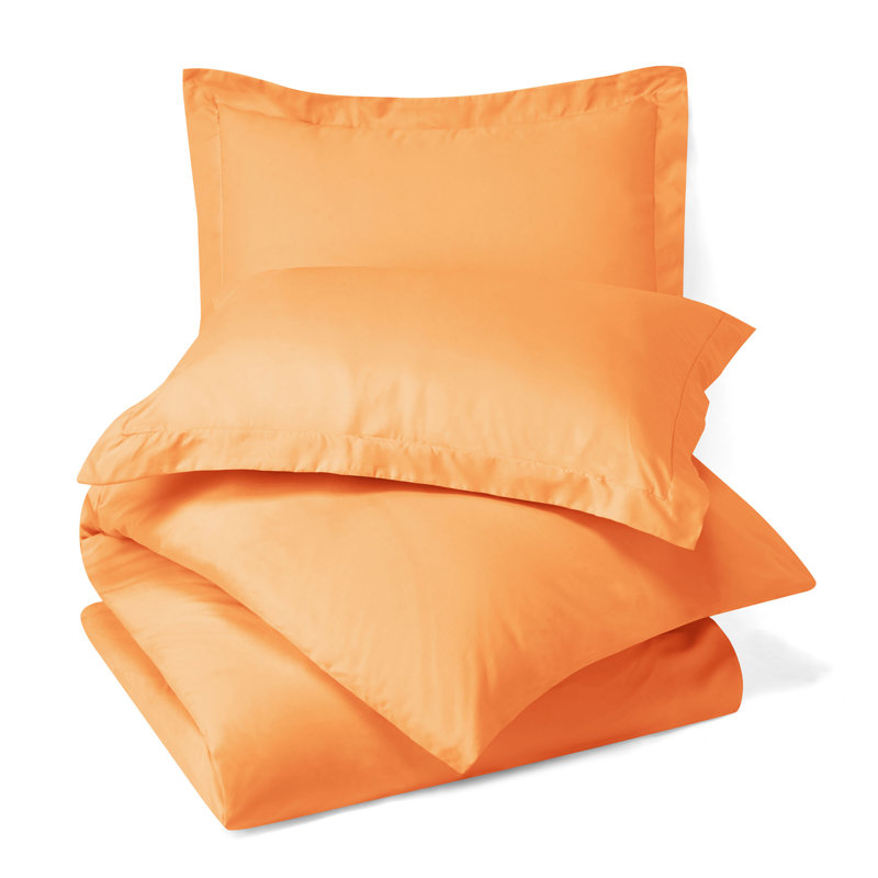  Ensemble de housse de couette ultra-doux, Orange abricot, Housse de couette très grand + 2 taies décoratives