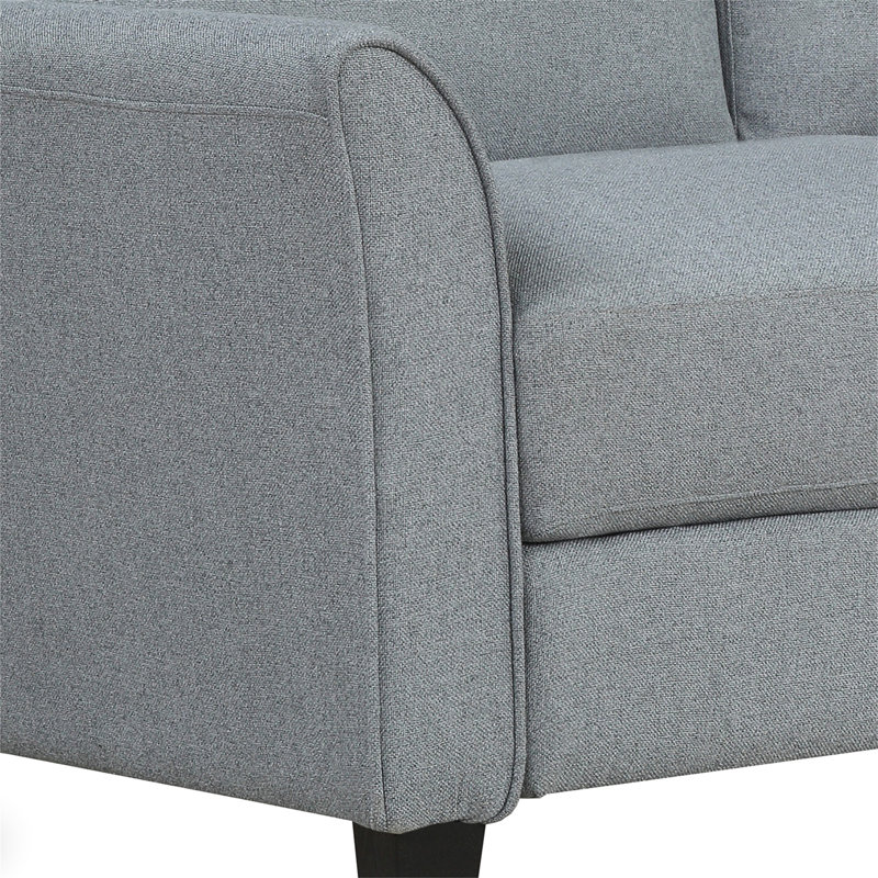 Canapé de salon Valhalla, Tissu noir, H 33 po x l 67,7 po x P 29 po, 3