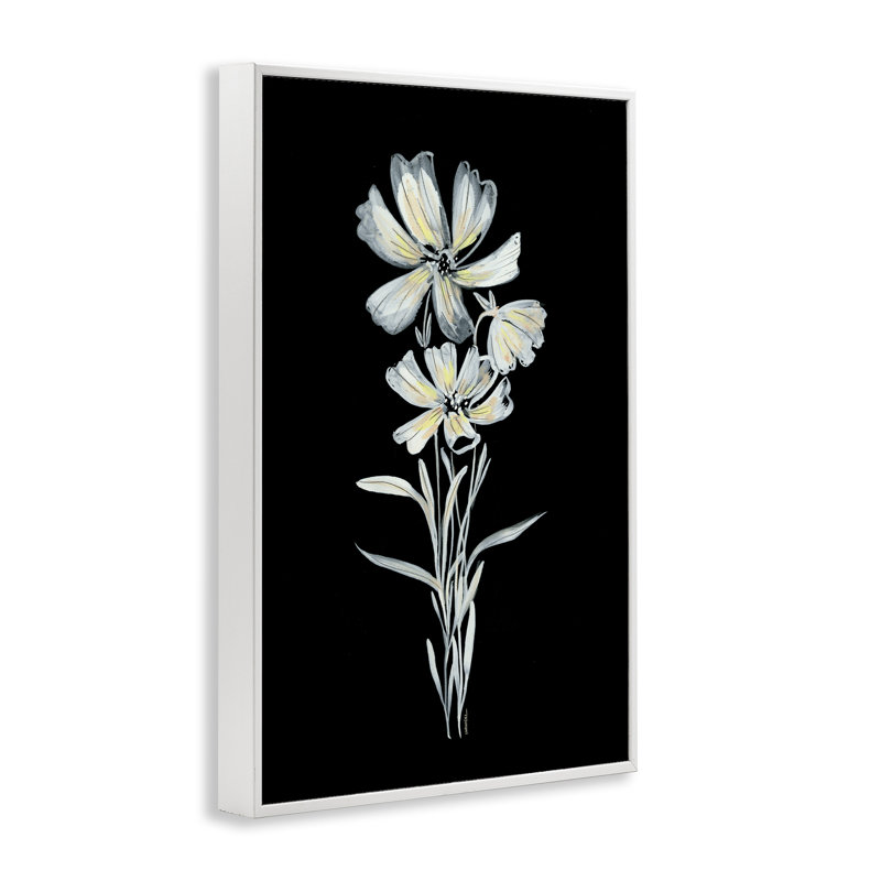 Hautes tiges florales, art giclée encadrée par Leeza Hernandez, H 30 po x l 20 po, Giclée encadrée noir minuit