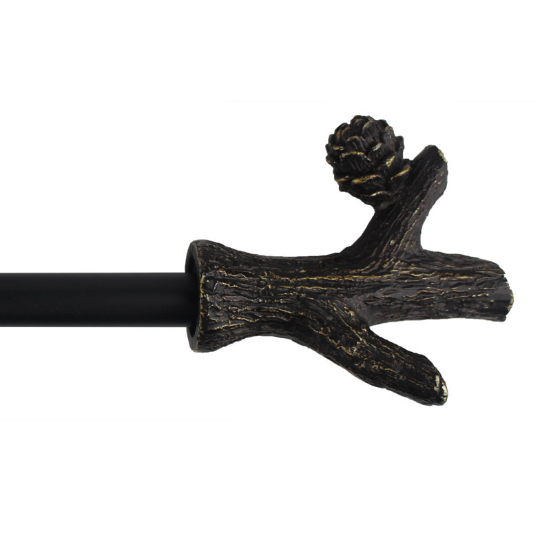 Chaz Adjustable Single Curtain Rod, 1" H x 48" W x 1" D