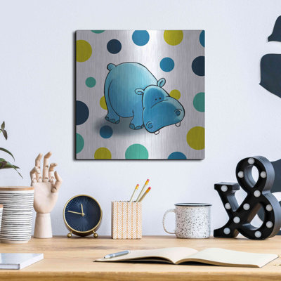 Hippo Blue' by GraphINC, Metal Wall Art