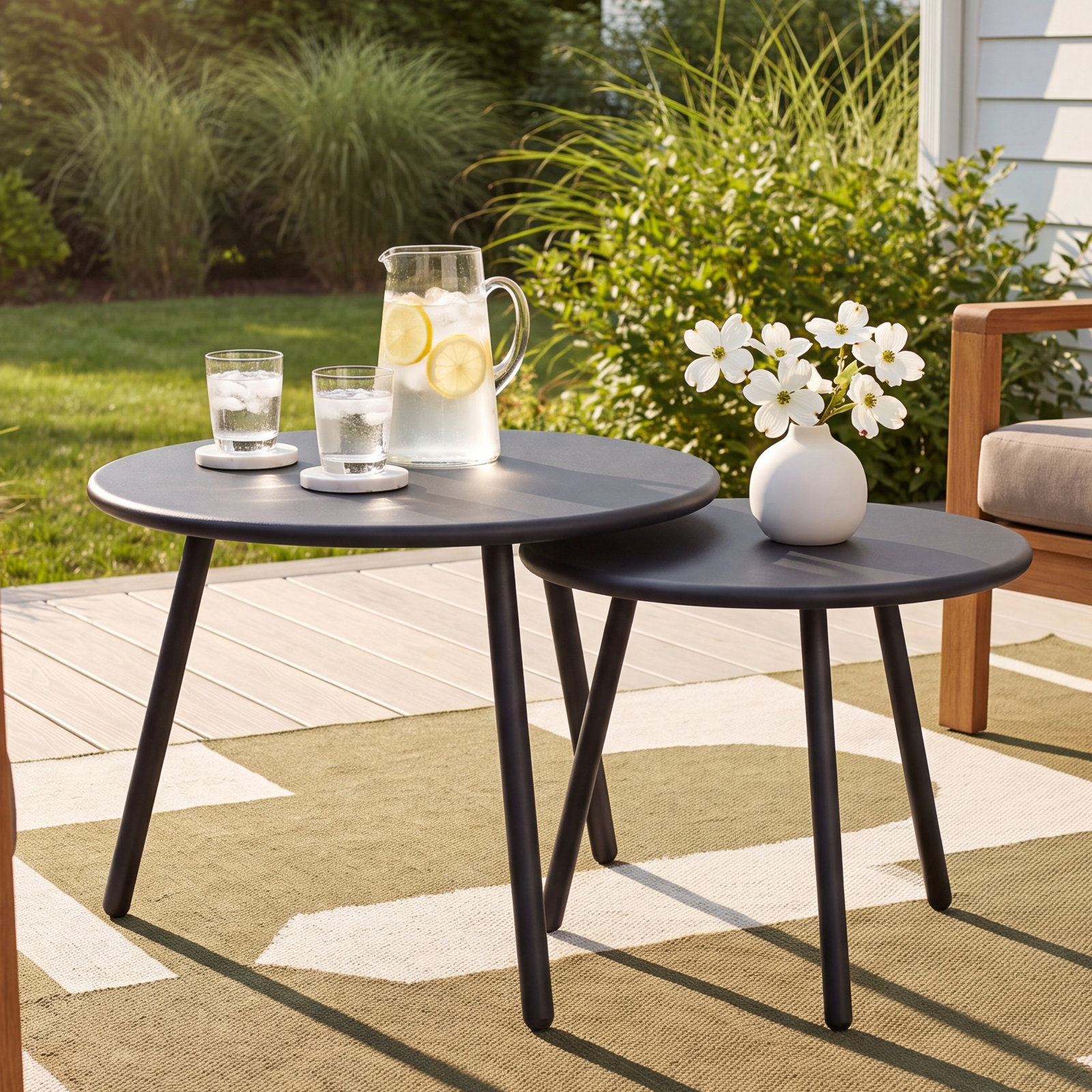 24" Patio Table, Black