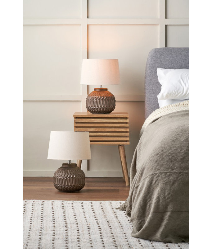 Afanasijs Ceramic Table Lamp, Natural, Brown