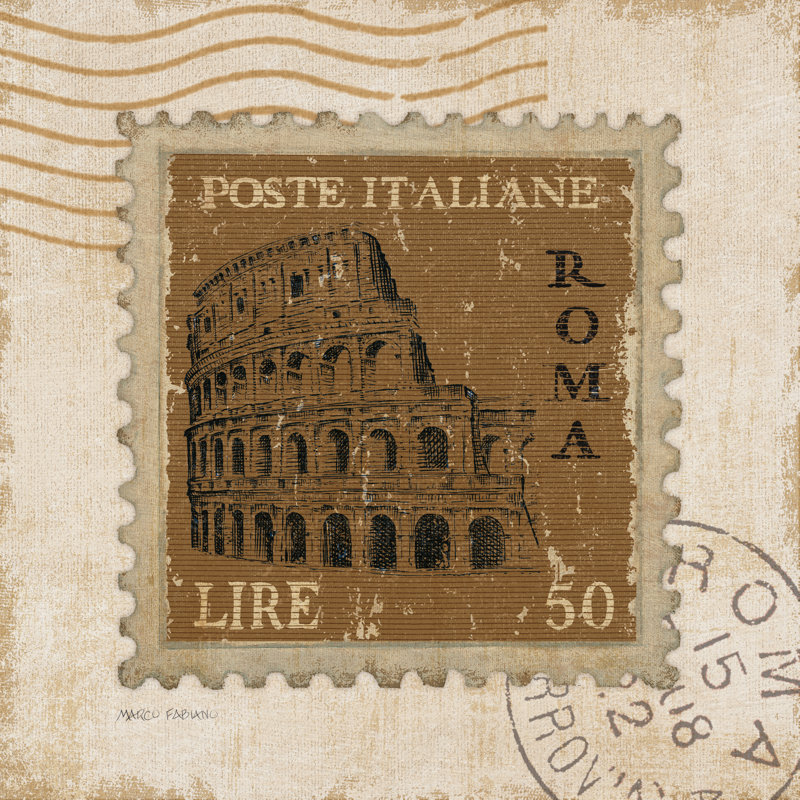 Iconic Stamps III Square by Marco Fabiano - Wrapped Canvas Painting, 30cm H x 30cm W x 3.8cm D