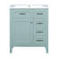 Ensemble de meuble-lavabo avec lavabo 30 po, armoire de salle de bain verte avec tiroirs, structure solide et panneau de fibres à densité moyenne-562755959