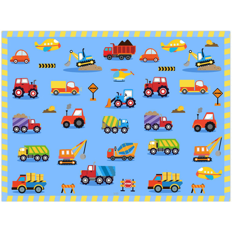 Tapis de jeu lavable et antidérapant pour enfants, Rectangulaire 4 pi x 5 pi