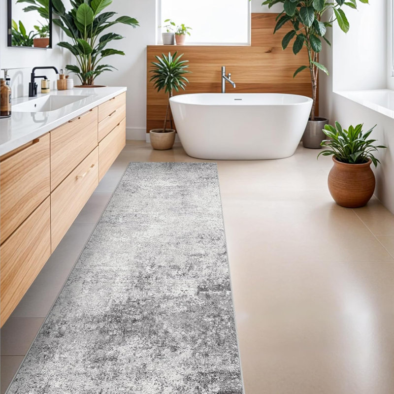 Tapis de couloir lavable - Tapis moderne résistant aux taches pour la lessive, Tapis de couloir 3 pi x 8 pi