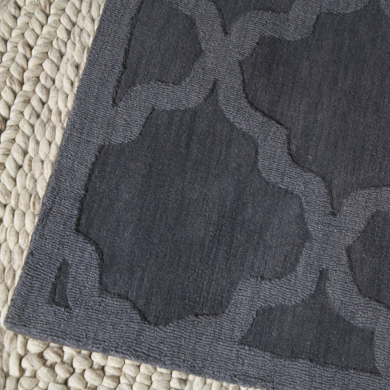 Wool Geometric Indoor Rug, Round 9'9"