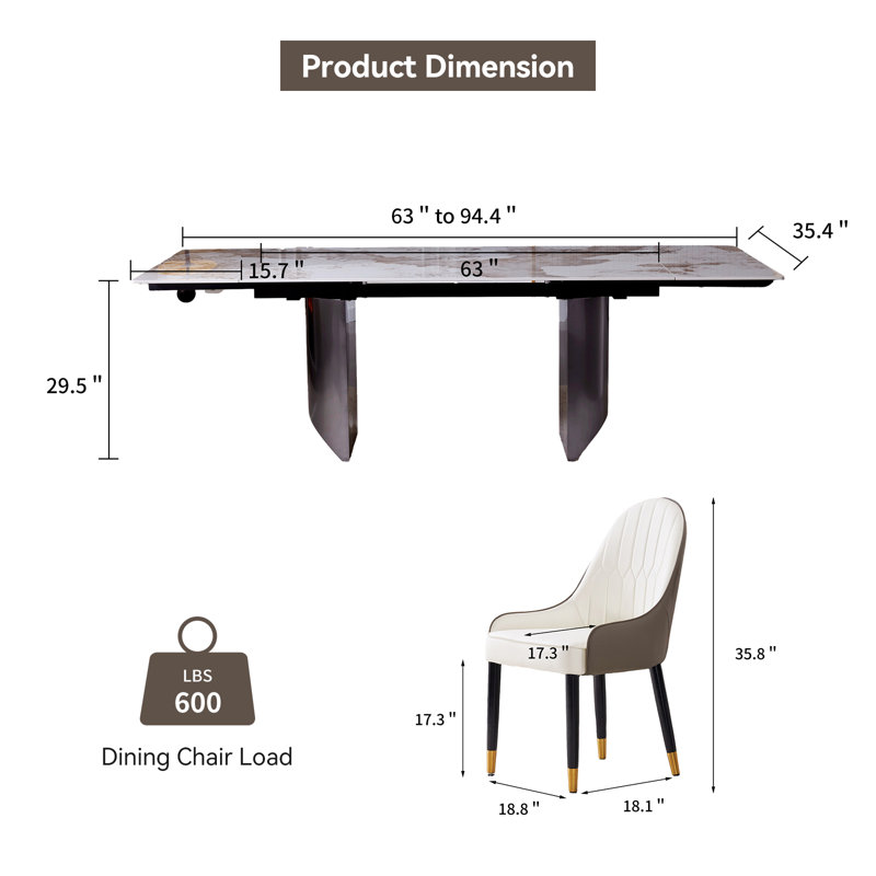 Ensemble 7 pièces de table de salle à manger et chaises Kelcea