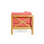 Red Bench With Wood Frame - To Weather And Water- Seat Covers Corner In Easy-Maintain Back Cushions