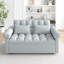 Lit avec dispositif coulissant. Gris, dossier réglable. Revêtement en flanelle attrayant, structure en bois robuste pour la vie quotidienne des meubles gris. Dossier au confort extraordinaire. Enduit, employé-1902332591