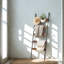 5-Tier Towel Blanket Ladder Shelf Rack With Hooks