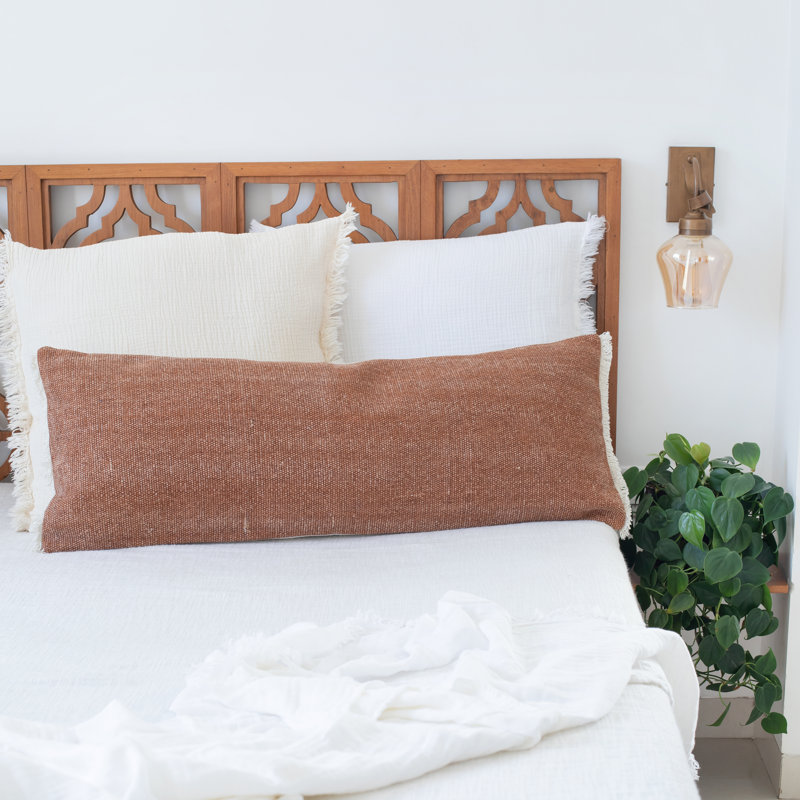 Housse et insert de coussin rectangulaire en coton Mary, Orange / Havane, Housse de coussin seulement - sans coussin