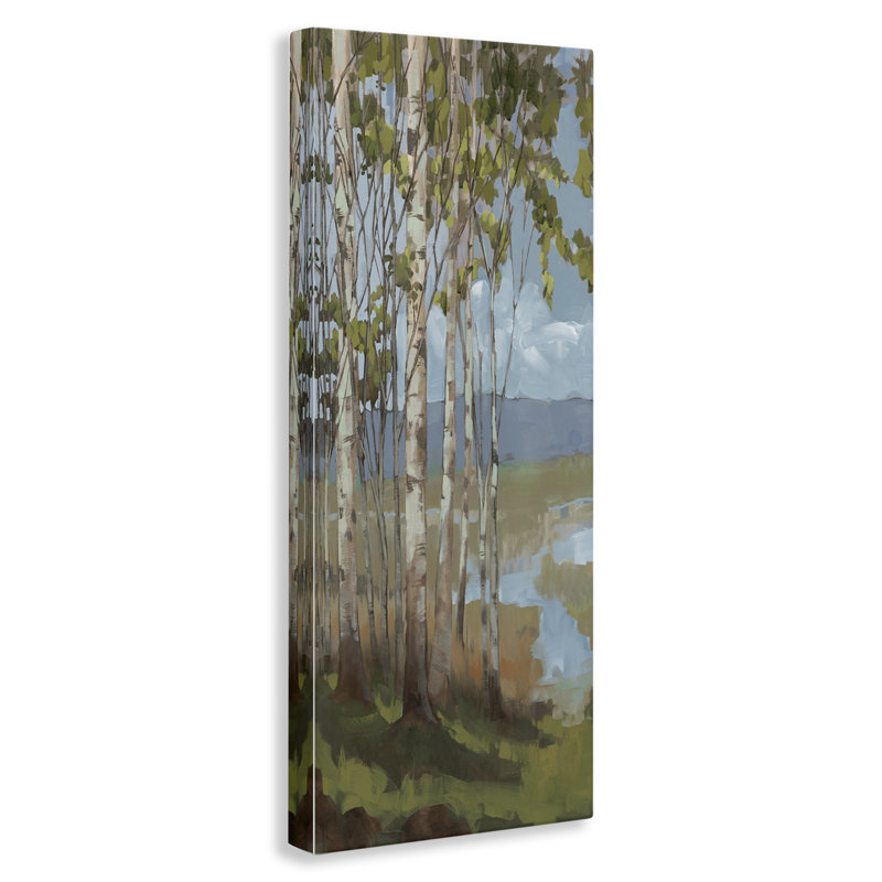 «Rustic Birch Grove», art mural sur toile par Trevor Copenhaver, H 40 po x l 17 po