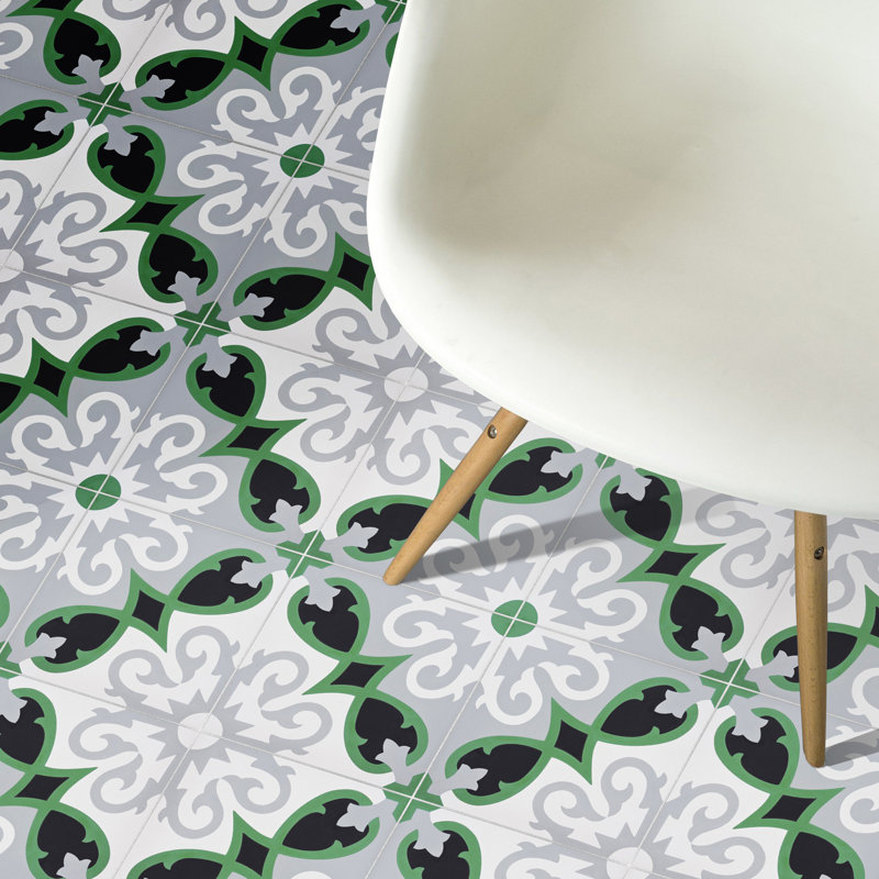 Agadir 8 in. x 8 in. Honed Tile, Black/Gray/Green