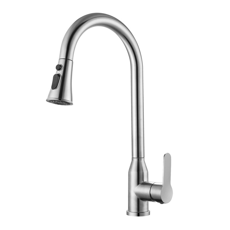 Robinet de cuisine en nickel inoxydable brossé High Arc