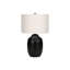 Lighting, h 26 po, lampe de table, céramique noire, abat-jour ivoire / crème, contemporain