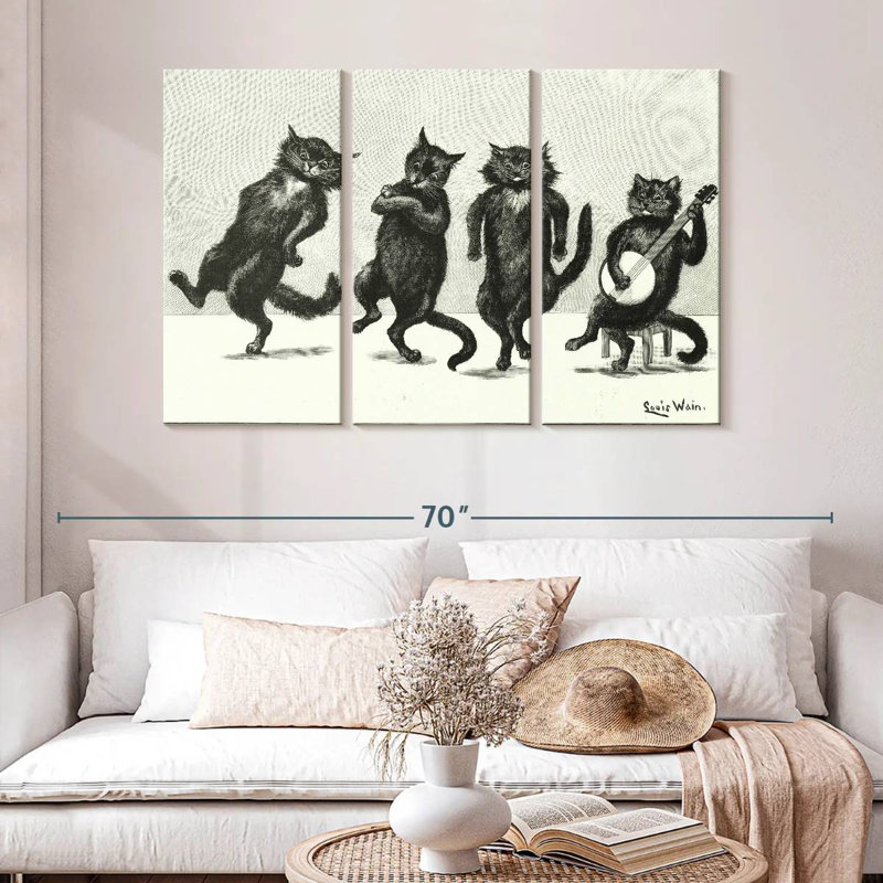 Brampt Cats Dancing, H 24 po x l 38 po