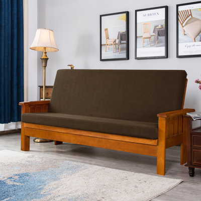 Housse pour futon lavable à coussins carrés extensible texturée