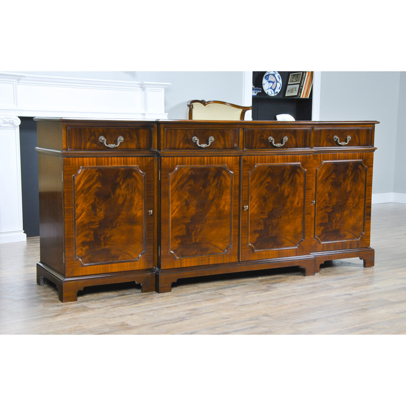 Mahogany and Brass Traditional Sideboard with Storage