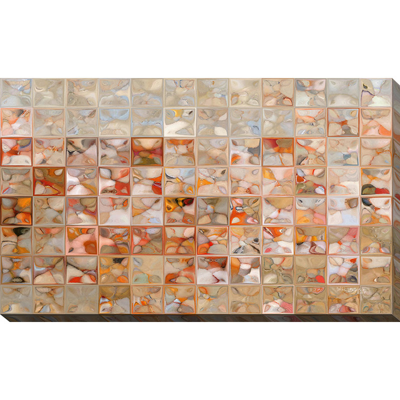 « orange et beige », impression sur toile, H 18 po x l 30 po x P 1 po, Toile tendue