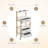 Clementas Utility Cart with Storage Drawer and Tool Holder, Trolley Cart with Wheels