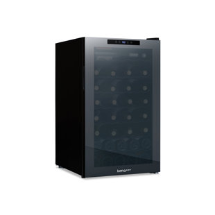 Luma 51 Bottle Freestanding Wine Fridge Shadow Series, Frameless Mirrored Glass Door and Compressor Cooling