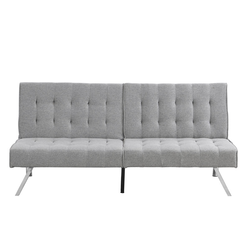 Wood Frame Bed In Grey, Stainless Leg, Fits Multiple Settings, 58.32 Lb Weight And Leg Grey Futon, Space Stylish, Gray