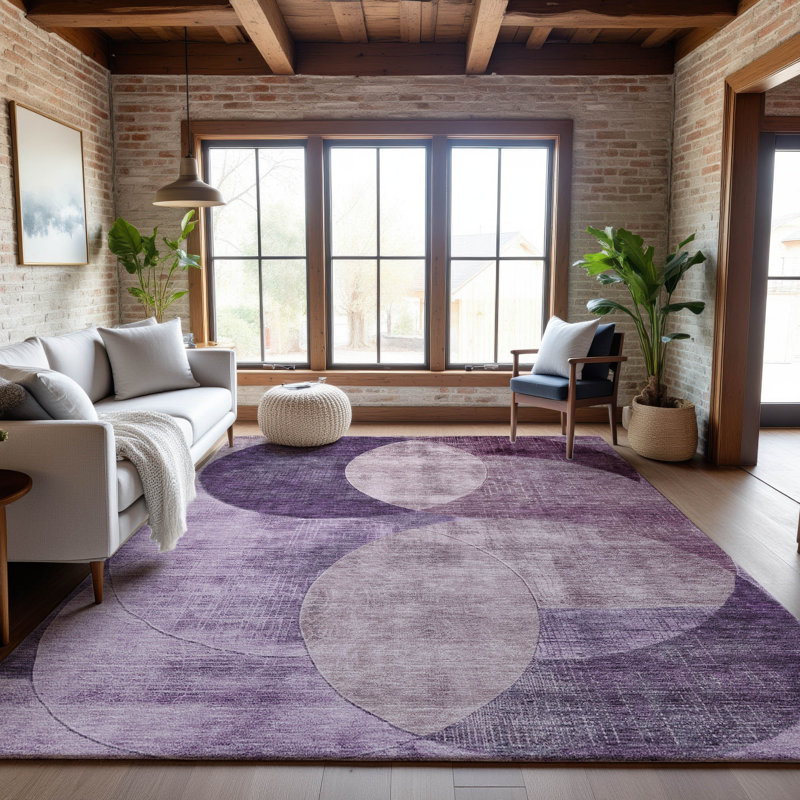Premium Machine Washable Alves AMF1140 Geometric Rug, Rectangle 3' x 5'