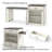 83.1" Extendable Kitchen Island with Slide-Out Dining Table, Creamy White MDF and Glass Console