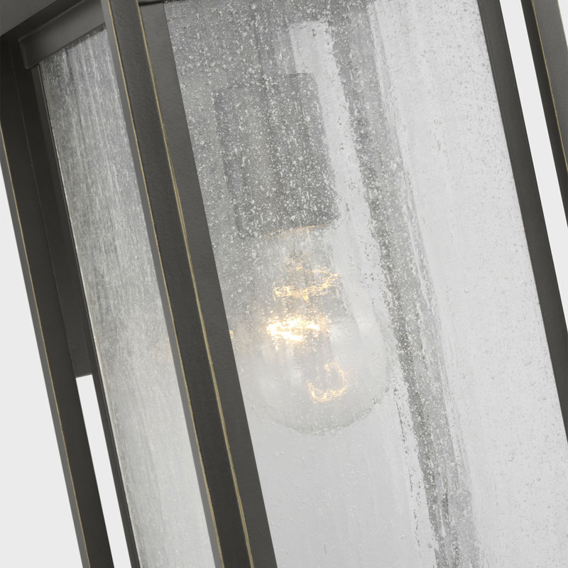 Audley Medium Lantern from Generation Lighting , Antique Bronze, Seeded