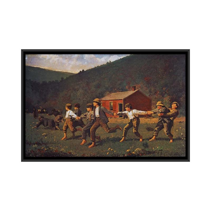 « snap the fouet » par winslow homer, reproduction d’art sur toile, H 18 po x l 26 po x P 1,5 po, Toile avec cadre noir