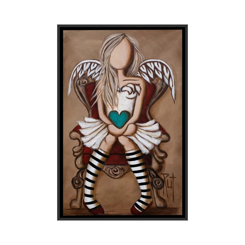 « Colette » par rut art Creations-impression d’art graphique, H 26 po x l 18 po x P 1,5 po, Toile avec cadre noir