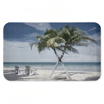 X Marks The Spot Palms Printed Anti-Fatigue Floor Mat, design by Denise Brown, 30"x18"