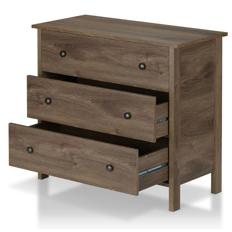 Studley 3-Drawer Nightstand, Distressed Walnut