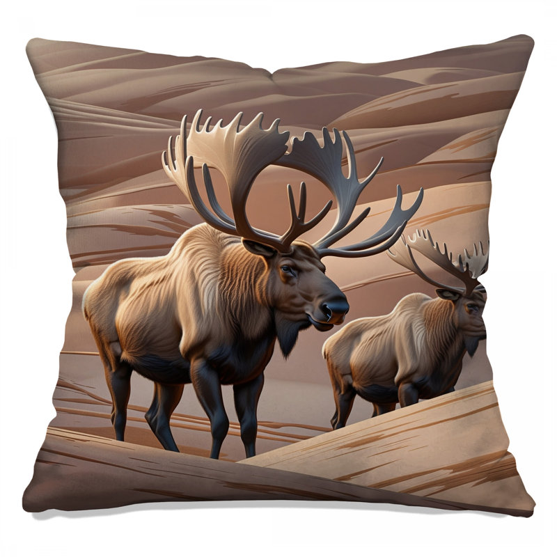 Deux coussins décoratifs à deux côtés Majestic Moose, 20 po x 20 po
