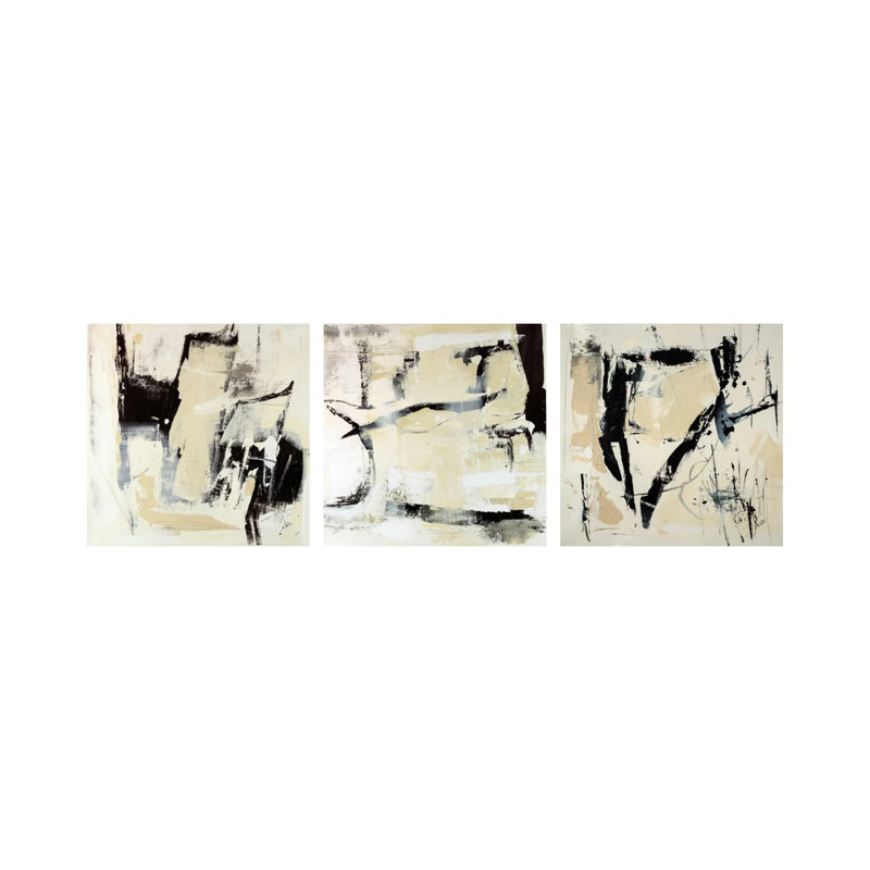 Triptyque de pièces - ensemble d'art mural sur toile - toile tendue (ensemble de 3)
