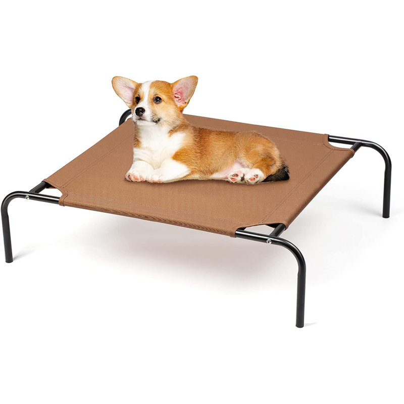 Lit surélevé portatif pour chien et chat surélevé imperméable brun, Brun