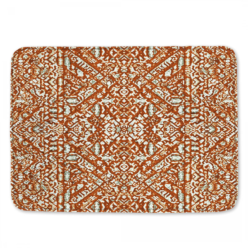 Tapis de bain à motif géométrique complexe, L 34 po x L 21 po