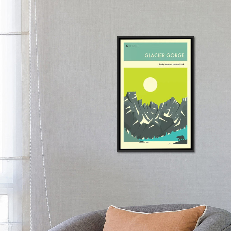 «Glacier Gorge I», impression sur toile, H 26 po x l 18 po x P 1,5 po, Toile encadrée noire, Pas de tapis